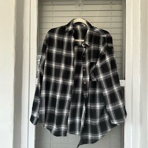 Black and White Button Down Flannel